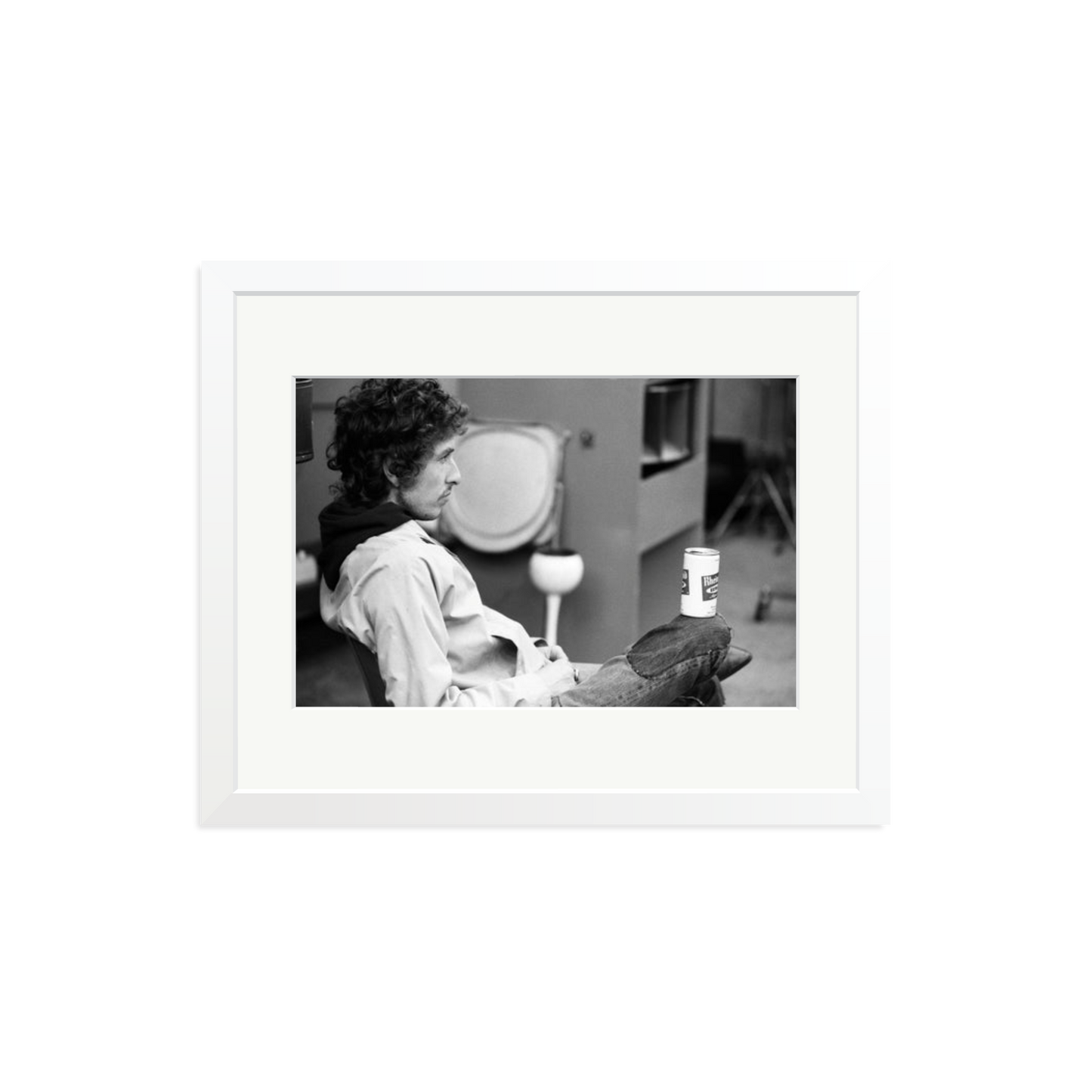 Bob Dylan At Atlantic Studios Framed Print White Medium