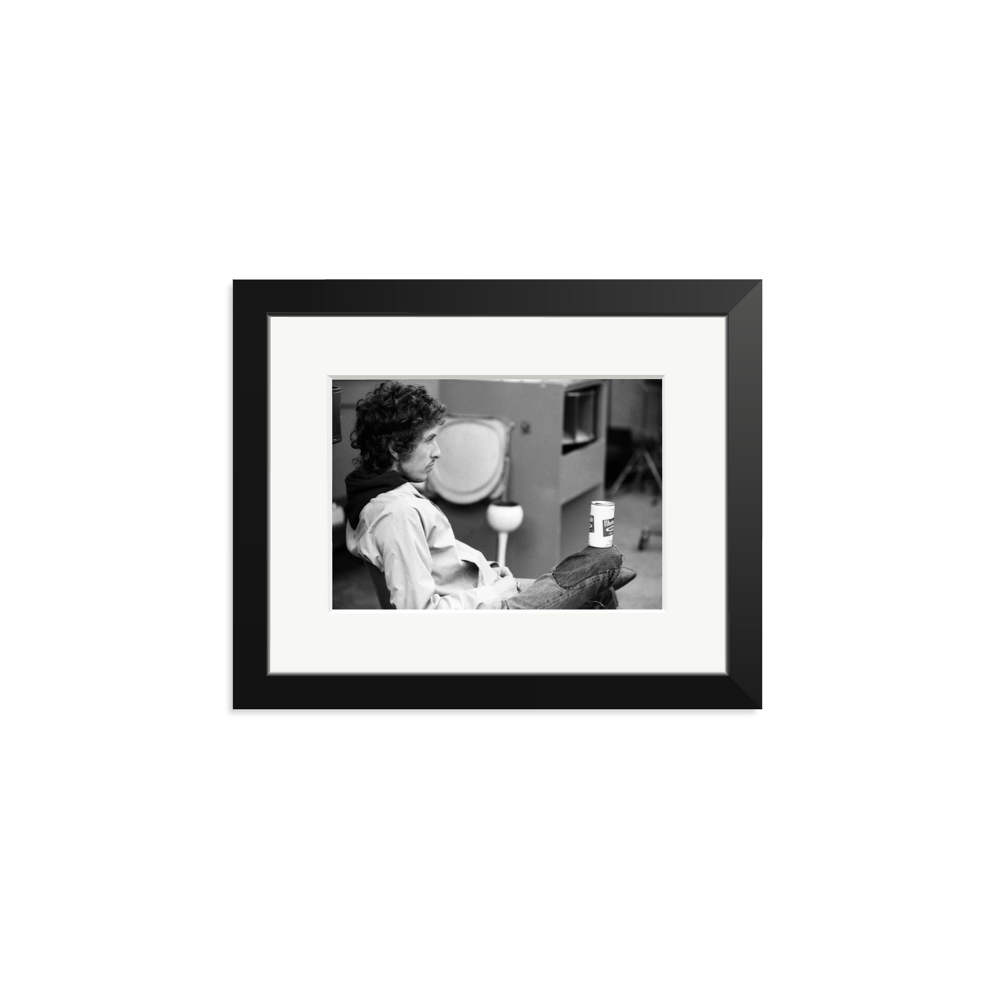 Bob Dylan At Atlantic Studios Framed Print Black Small