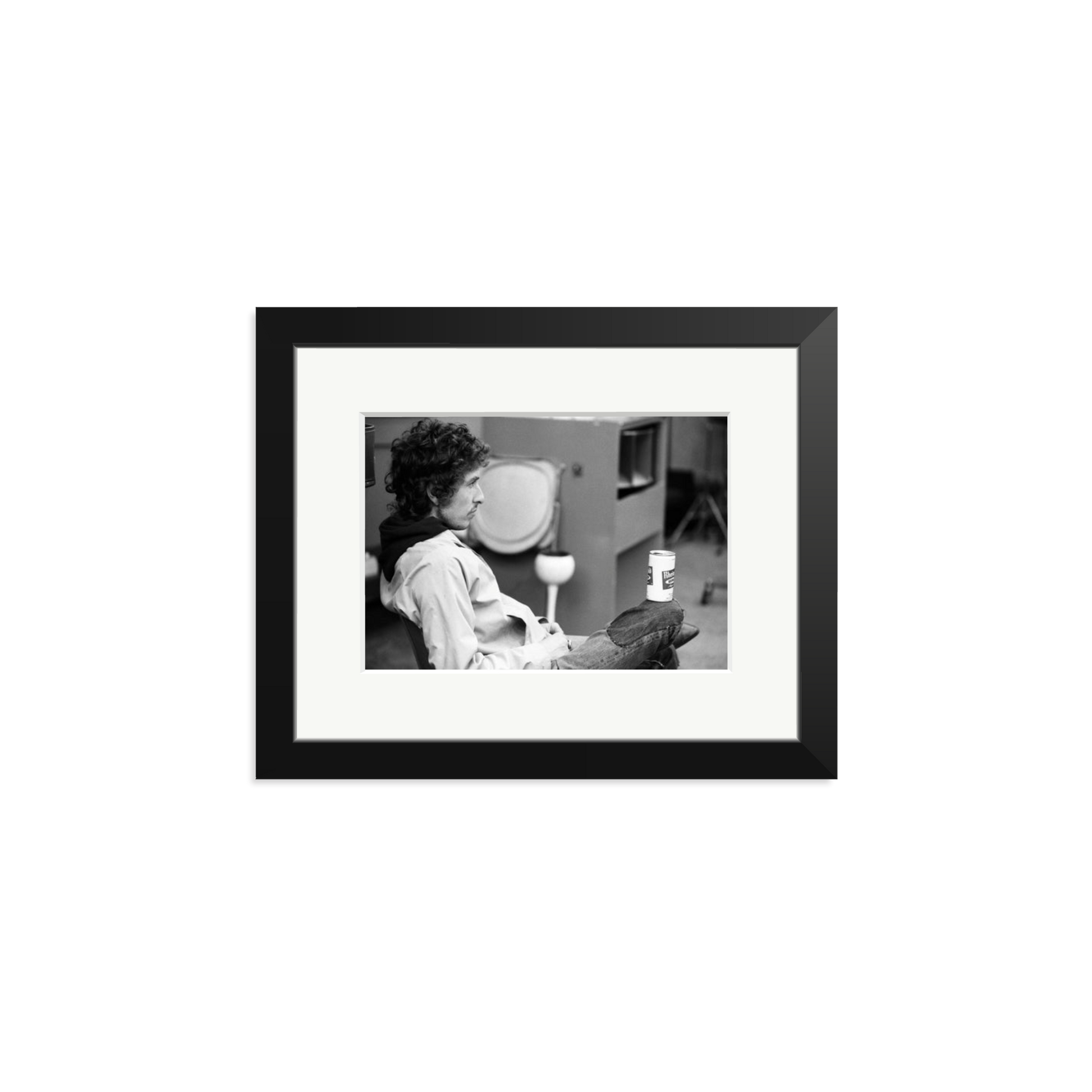 Bob Dylan At Atlantic Studios Framed Print Black Small