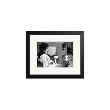 Bob Dylan At Atlantic Studios Framed Print Black Small