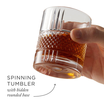 Revolve Crystal Spinning Whiskey Glass