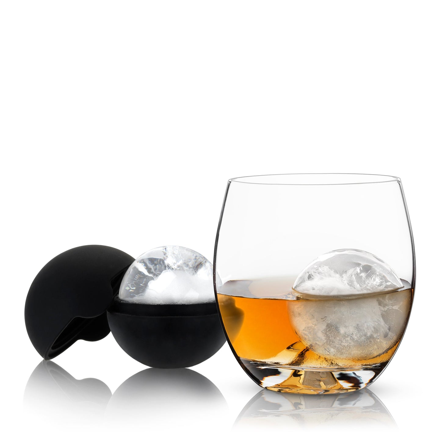 Ice Sphere Mold and Crystal Tumbler Set