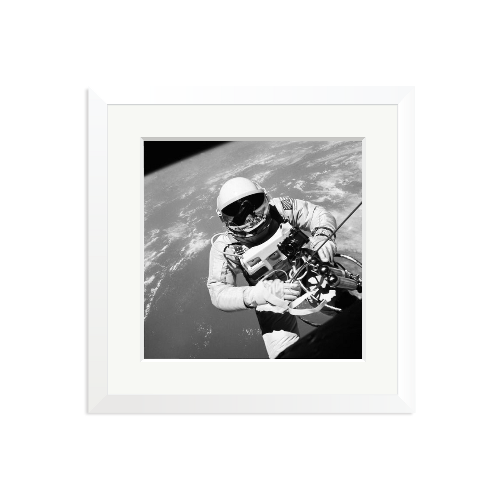 Gemini IV Spacewalk Framed Print White Medium