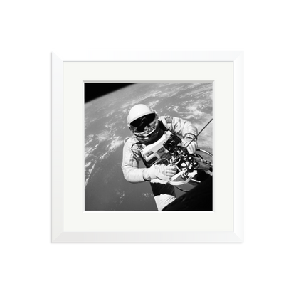 Gemini IV Spacewalk Framed Print White Medium