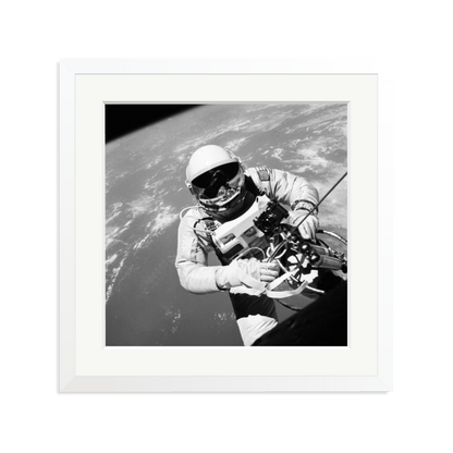Gemini IV Spacewalk Framed Print White Large