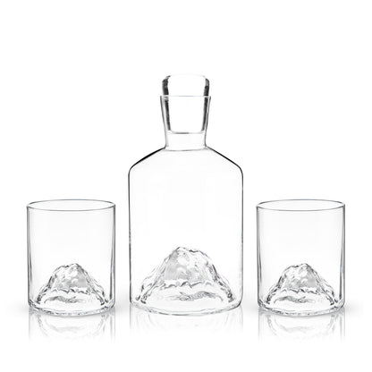 Mountain Crystal Decanter and Tumbler Set