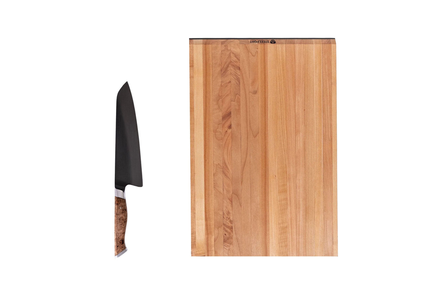 Steelport Knife Co. Everyday Knife & Board Set Edge-Grain Oregon Maple