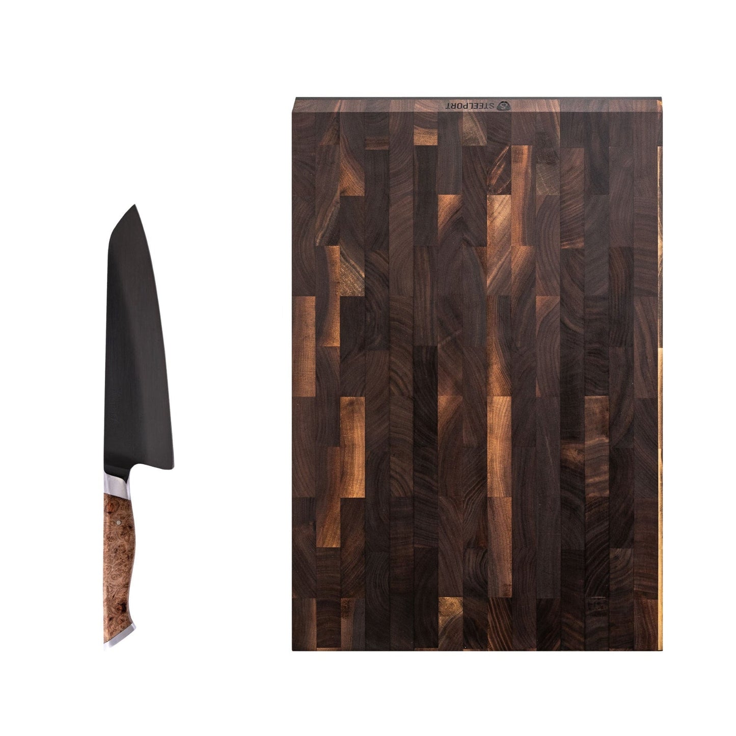 Steelport Knife Co. Everyday Knife & Board Set End-Grain Walnut