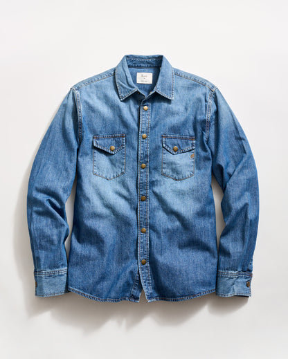 Billy Reid Shoals Light Indigo Denim Shirt Light Indigo