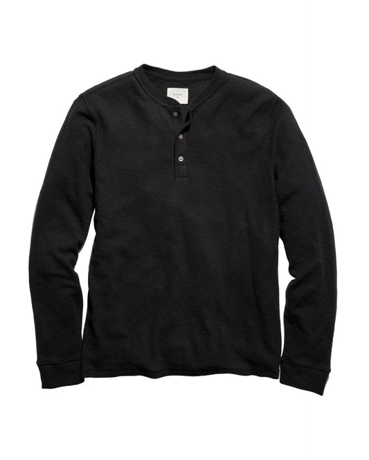 Billy Reid Slub Tuck Henley Black