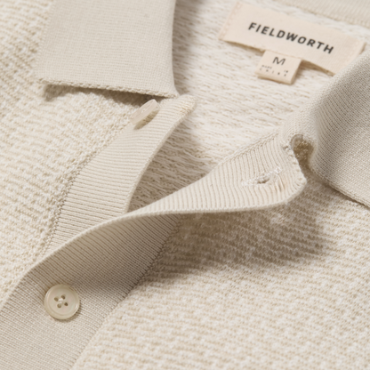 Jacquard Button Front Polo