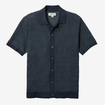 Line of Trade Jacquard Button Front Polo - Navy