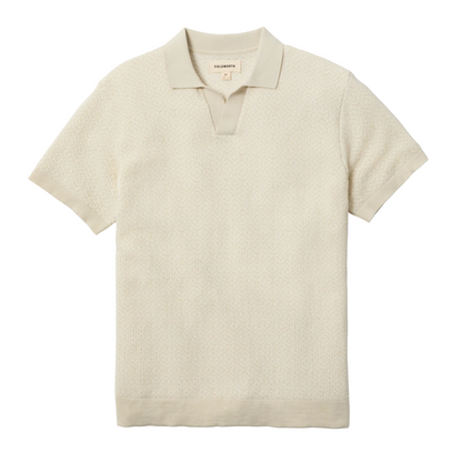 Jacquard Johnny Collar Polo Ivory