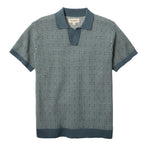 Fieldworth Jacquard Johnny Collar Polo - Stone Blue