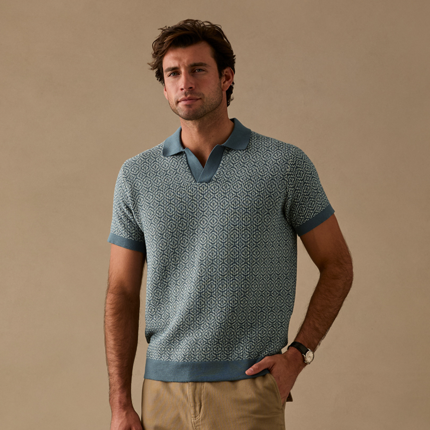 Jacquard Johnny Collar Polo