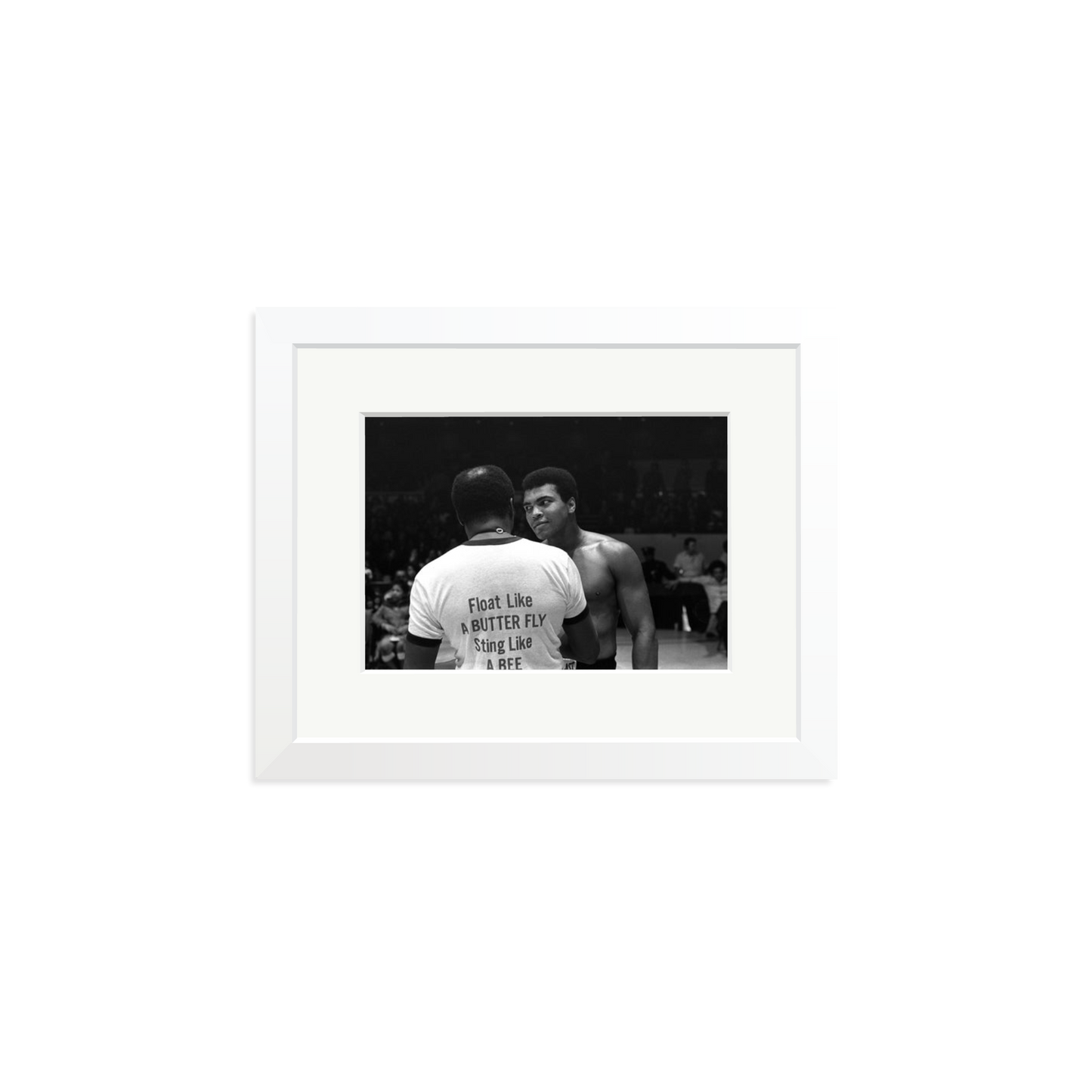 Muhammad Ali Float Like A Butterfly Framed Print White Small