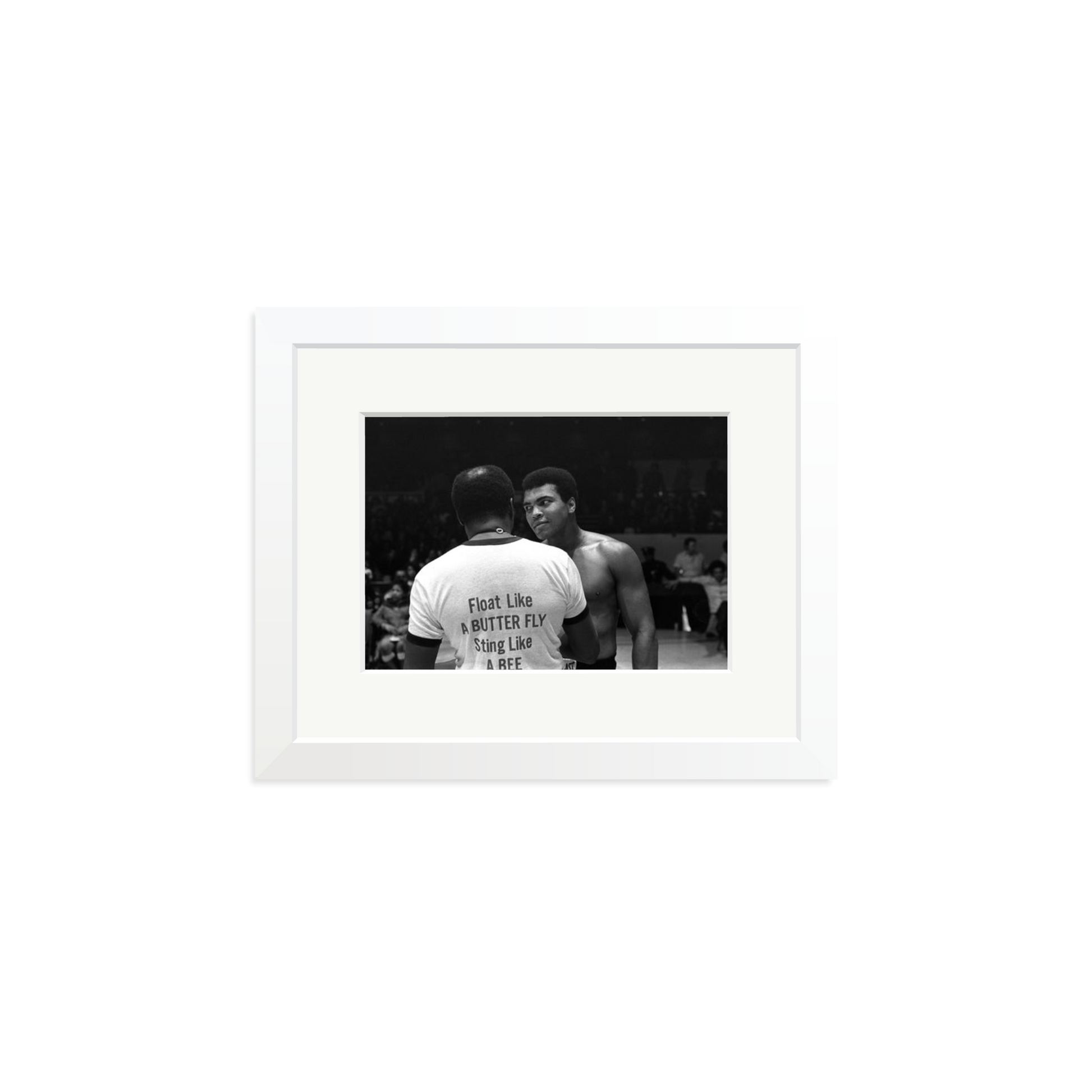 Muhammad Ali Float Like A Butterfly Framed Print White Small