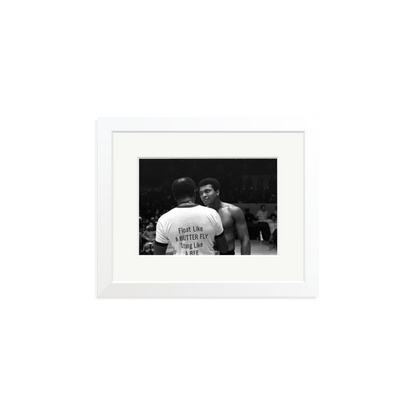 Muhammad Ali Float Like A Butterfly Framed Print White Small