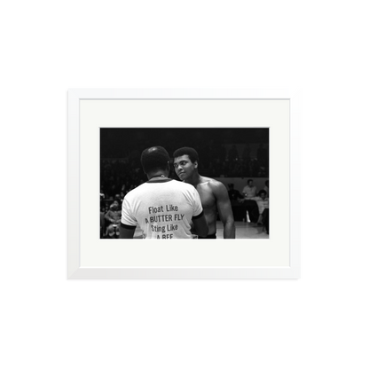 Muhammad Ali Float Like A Butterfly Framed Print White Medium