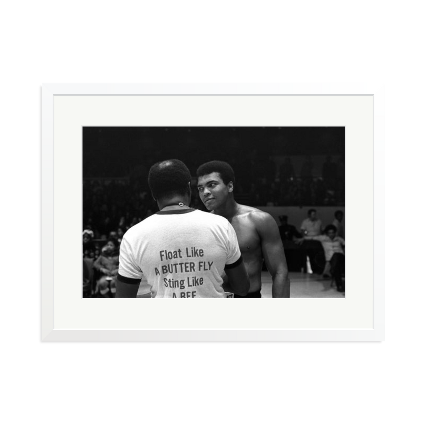 Muhammad Ali Float Like A Butterfly Framed Print White XL