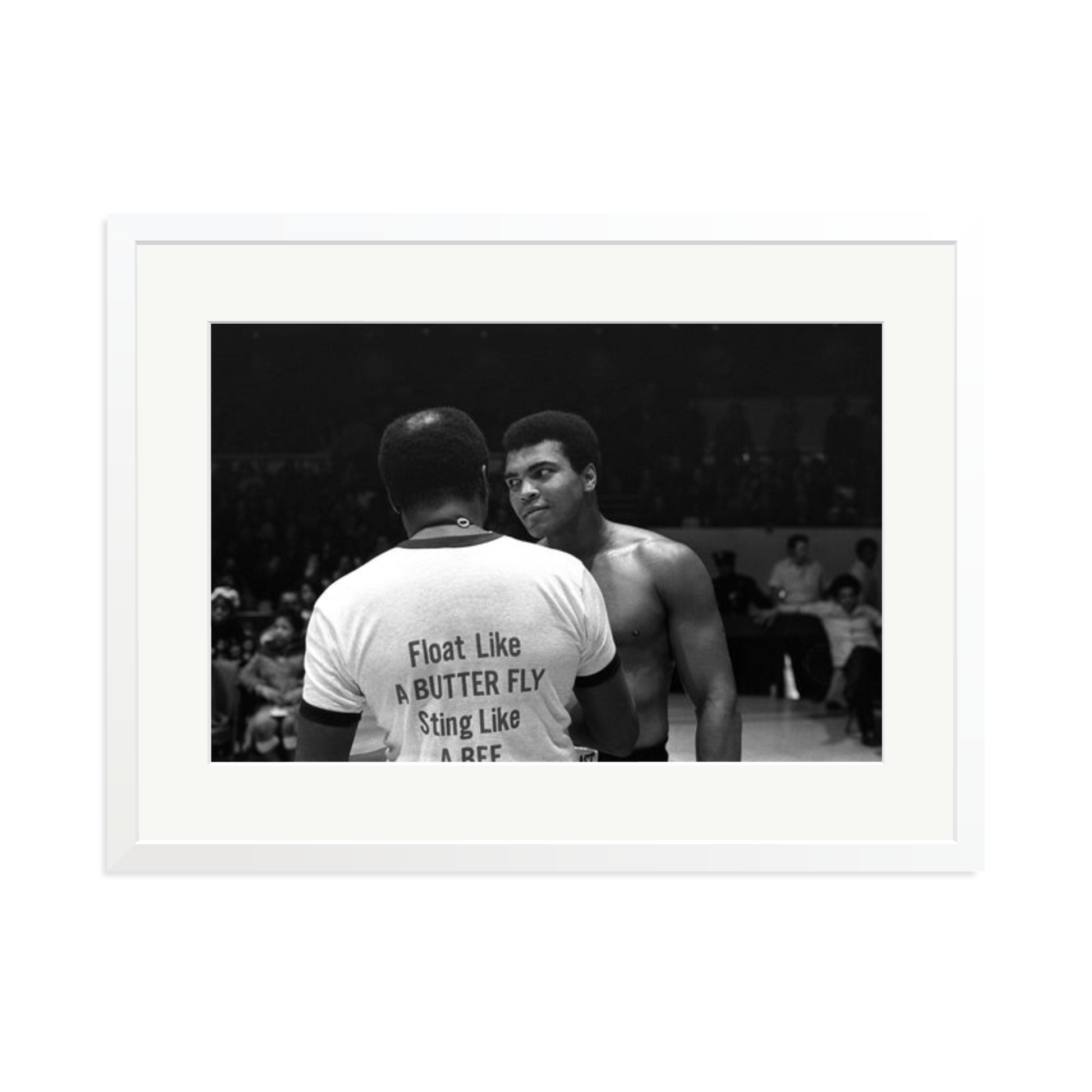 Muhammad Ali Float Like A Butterfly Framed Print White XL