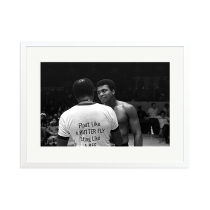 Muhammad Ali Float Like A Butterfly Framed Print White XL