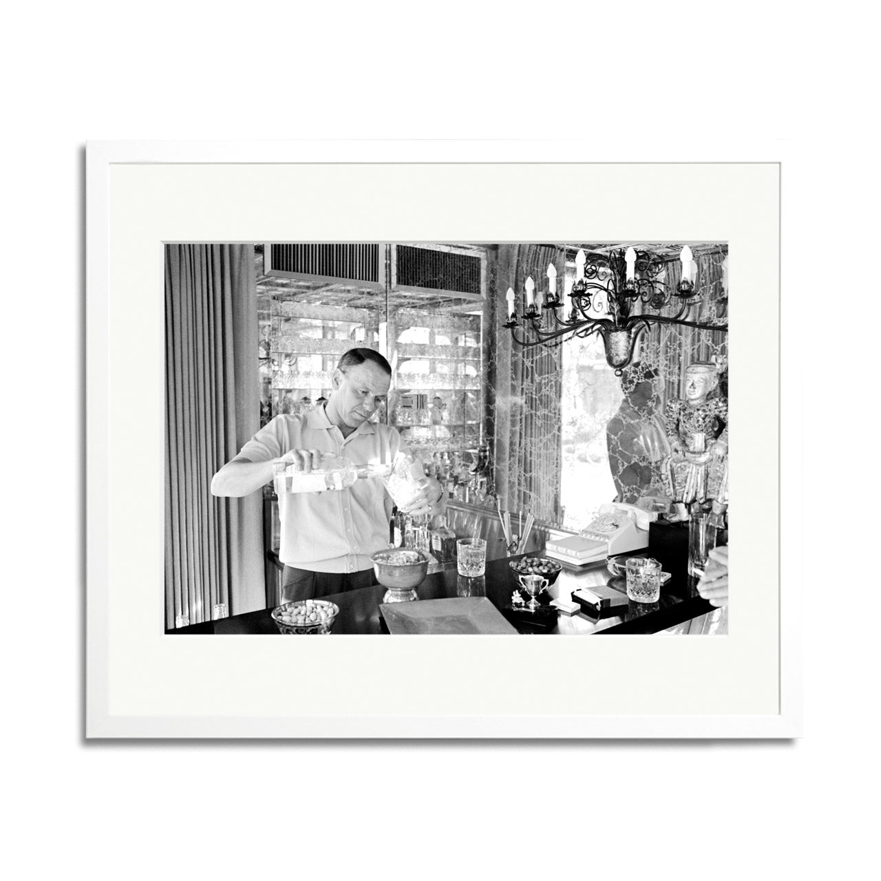 Frank Sinatra Pouring A Drink Framed Print