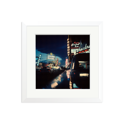 Fremont Street, Las Vegas, 1961 Framed Print White Medium