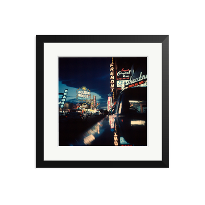 Fremont Street, Las Vegas, 1961 Framed Print Black Medium