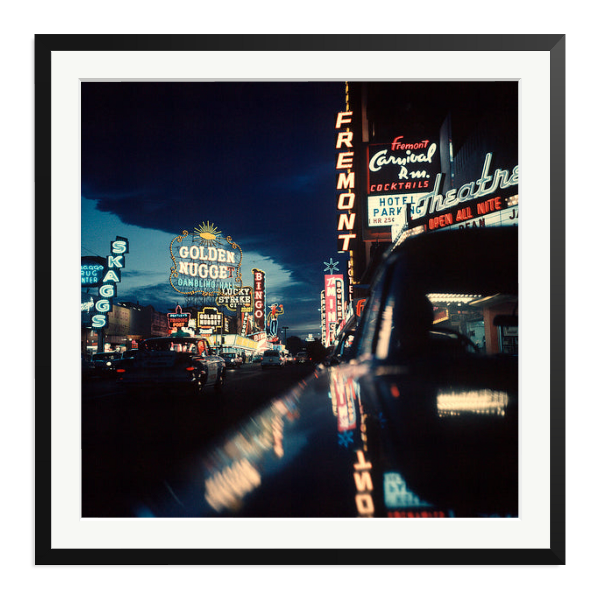 Fremont Street, Las Vegas, 1961 Framed Print Black XXL