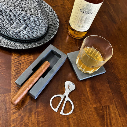 Gray Concrete Single Cigar Ashtray gray