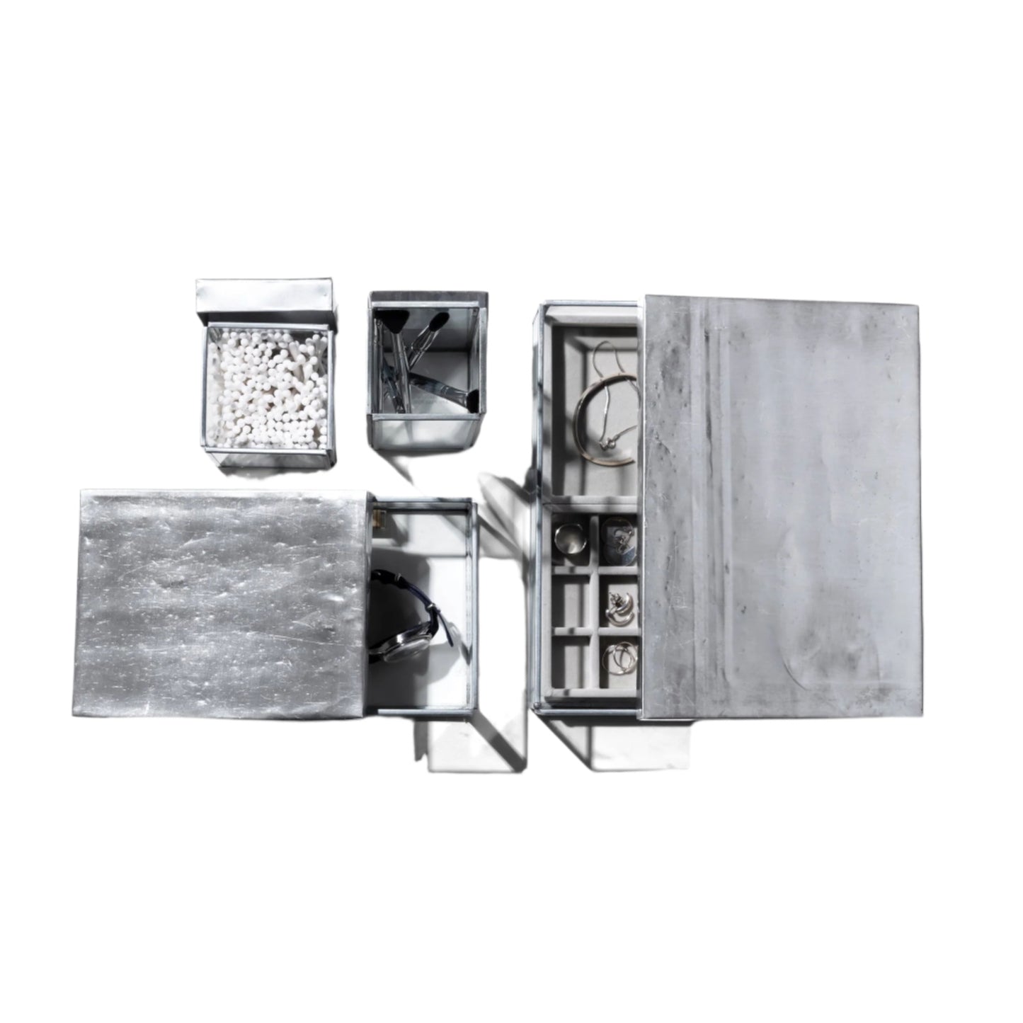 Puebco GLASS BOX W/RECYCLED STEEL LID - Pen Stand