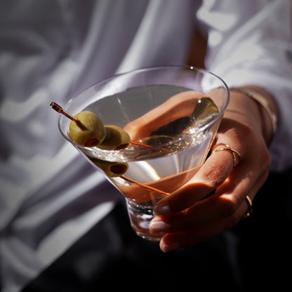 Heavy Base Crystal Martini Glasses