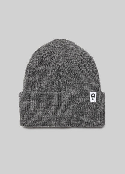 American Trench Merino Cardigan Stitch Beanie Grey Heather