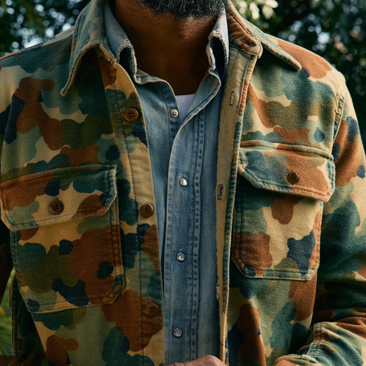 Imogene+Willie the griffin workshirt in painted camo