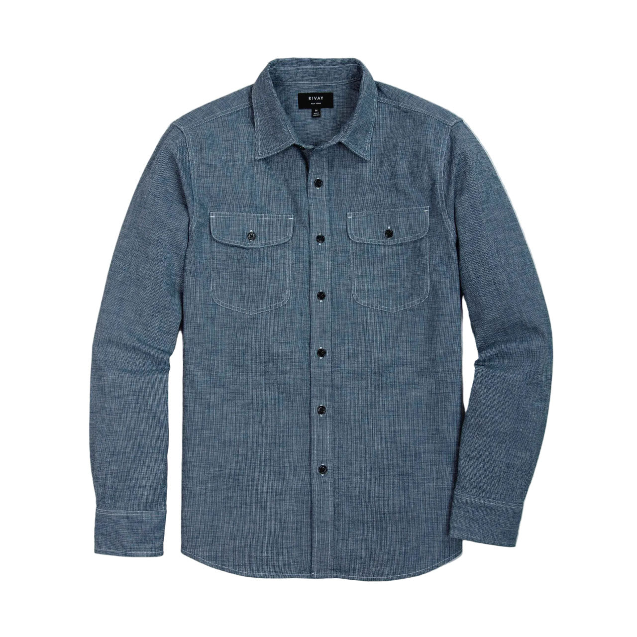 Hawker Indigo End-on-End Camp Shirt in Medium Wash