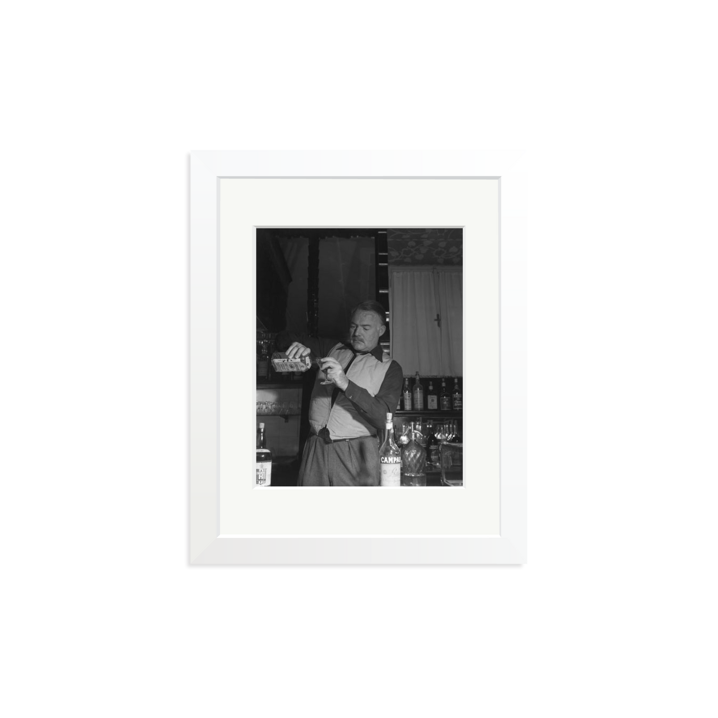 Hemingway Negroni Time Framed Print White Small