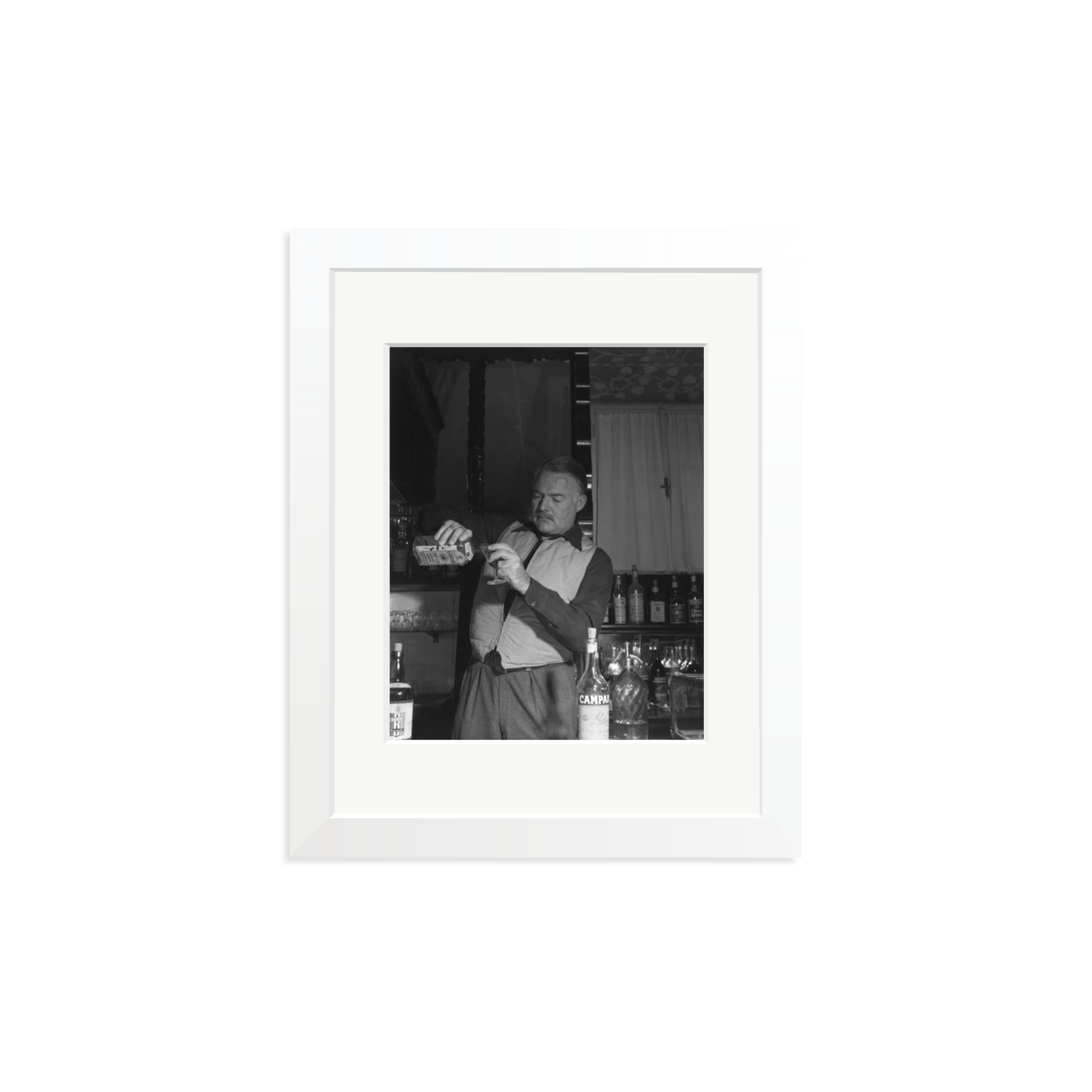 Hemingway Negroni Time Framed Print White Small