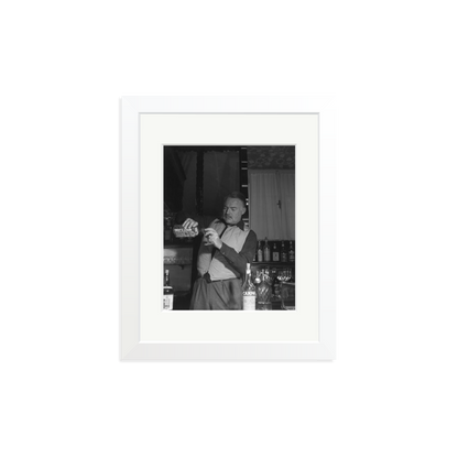 Hemingway Negroni Time Framed Print White Small