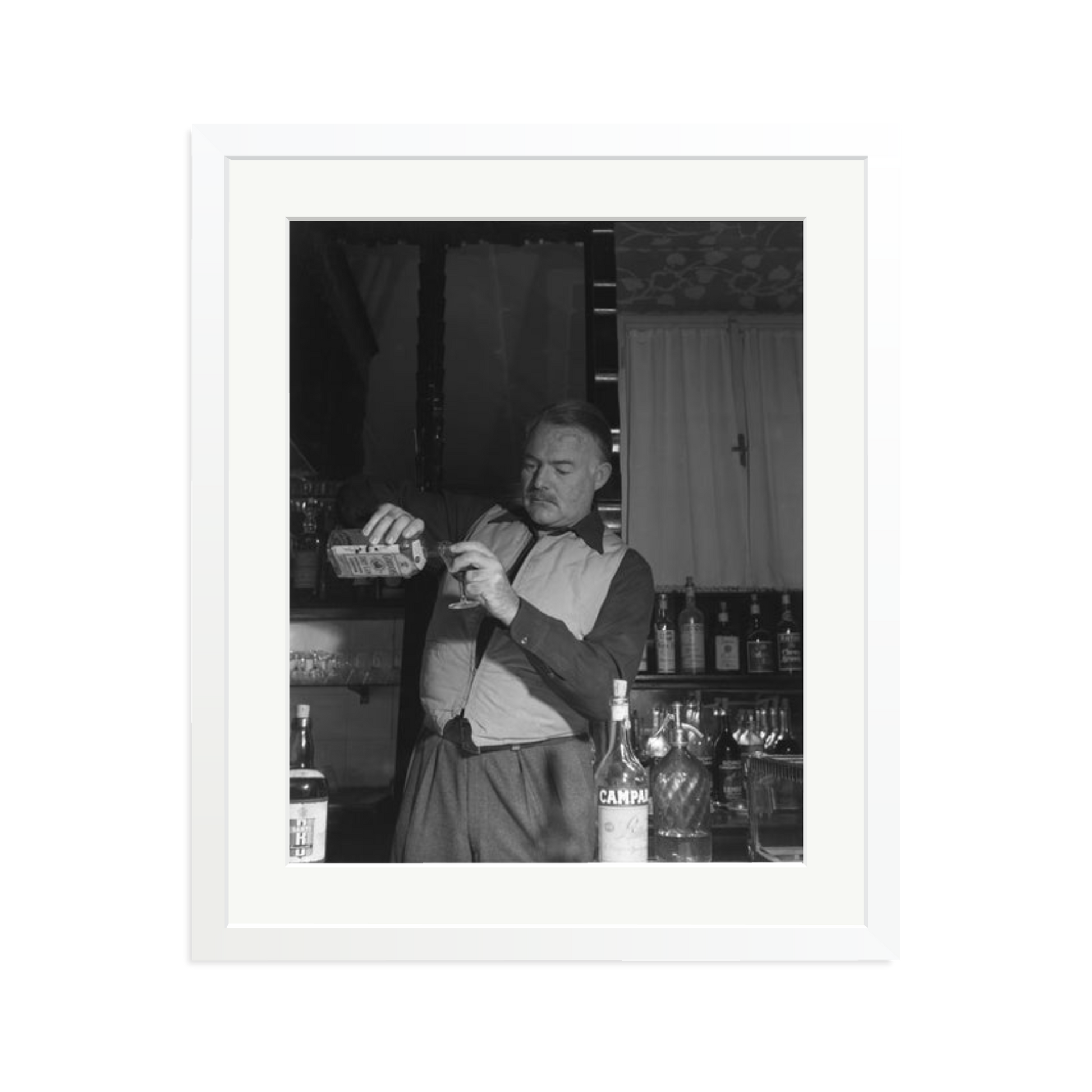 Hemingway Negroni Time Framed Print White Large