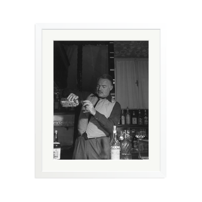 Hemingway Negroni Time Framed Print White Large