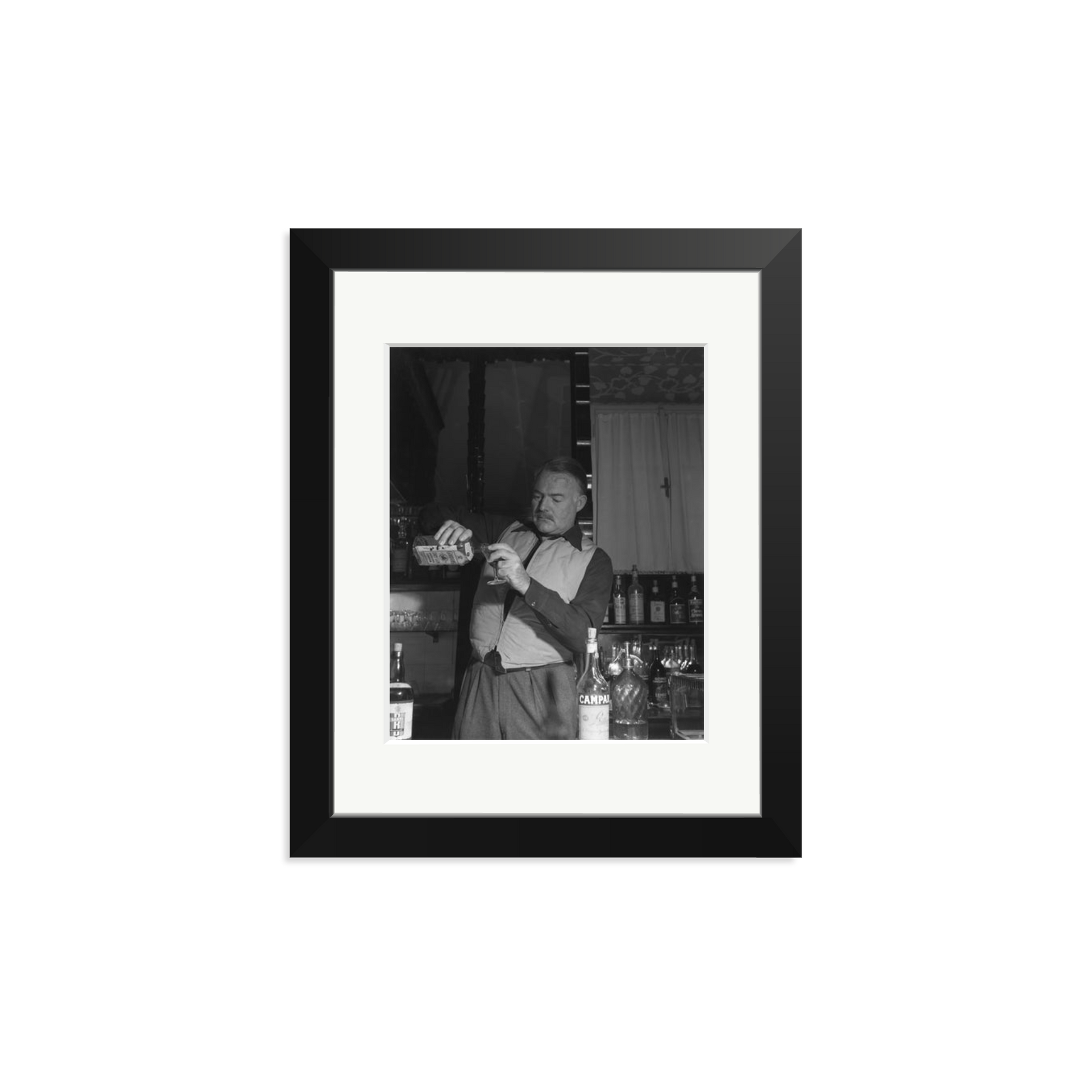 Hemingway Negroni Time Framed Print Black Small