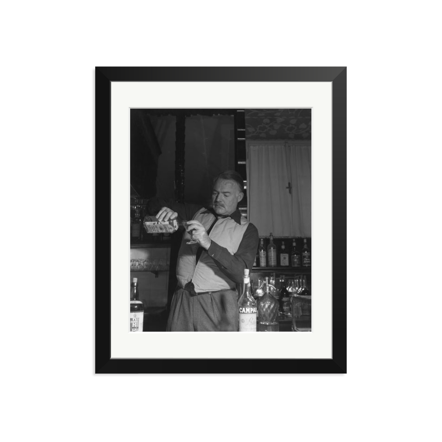 Hemingway Negroni Time Framed Print Black Medium