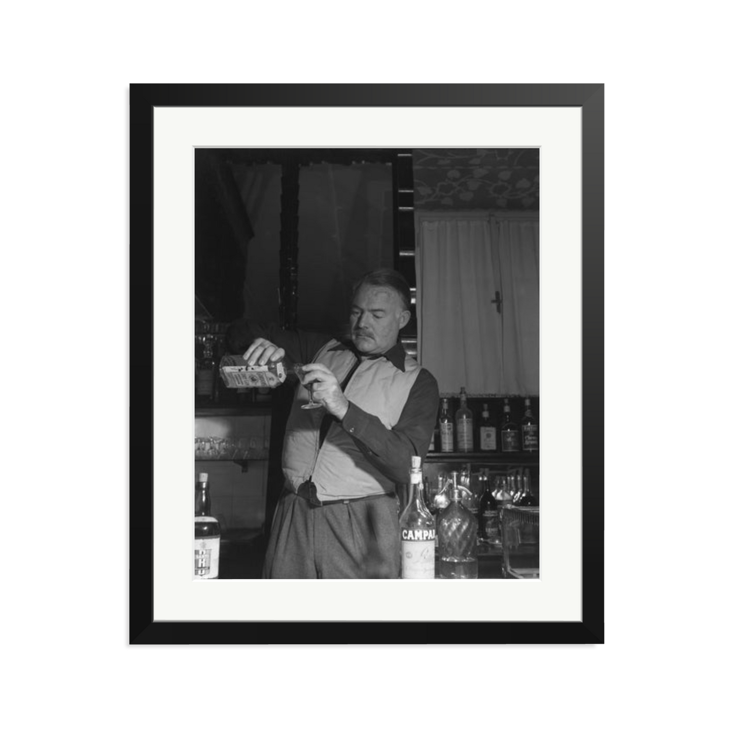 Hemingway Negroni Time Framed Print Black Large