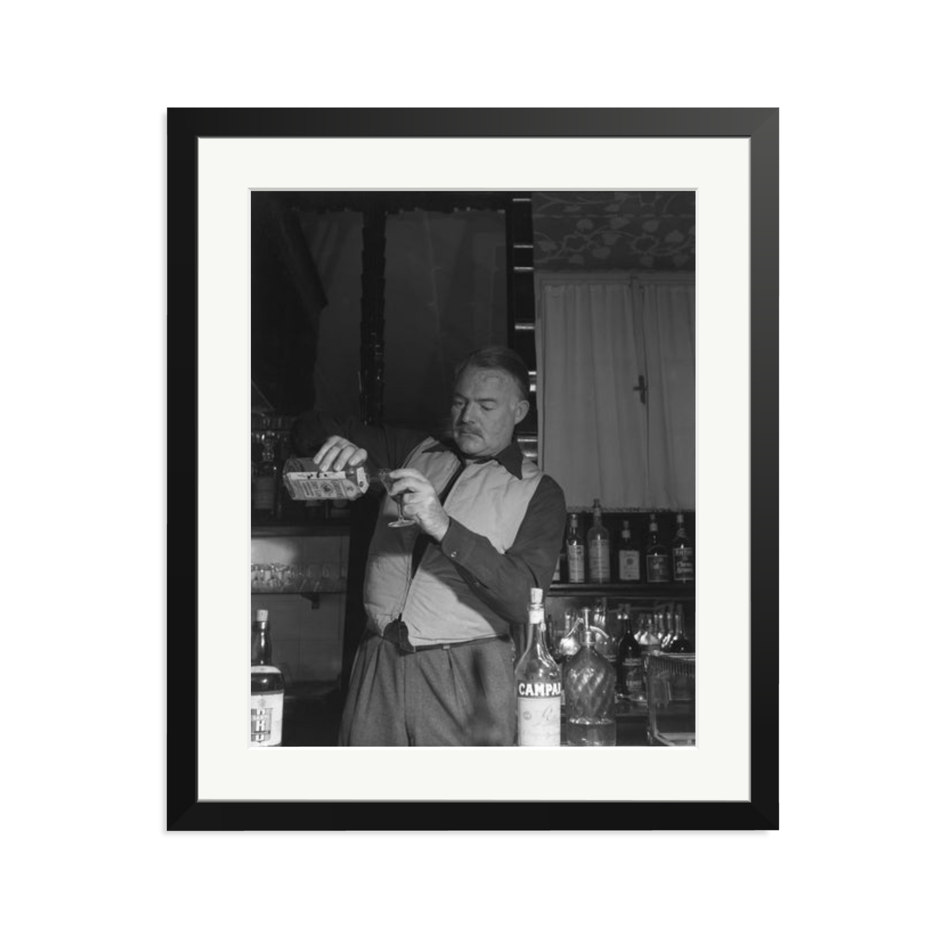 Hemingway Negroni Time Framed Print Black Large