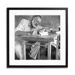 Hemingway Composing Framed Print - Black Frame