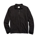 Billy Reid Long Sleeve Herringbone Polo - Black