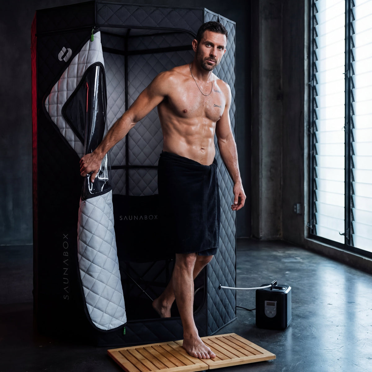 SaunaBox SmartSteam Pro With Red-Light Therapy
