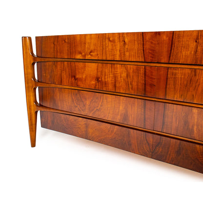 William Hinn Sculpted Walnut 8 Drawer Dresser