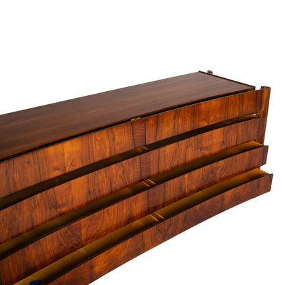 William Hinn Sculpted Walnut 8 Drawer Dresser